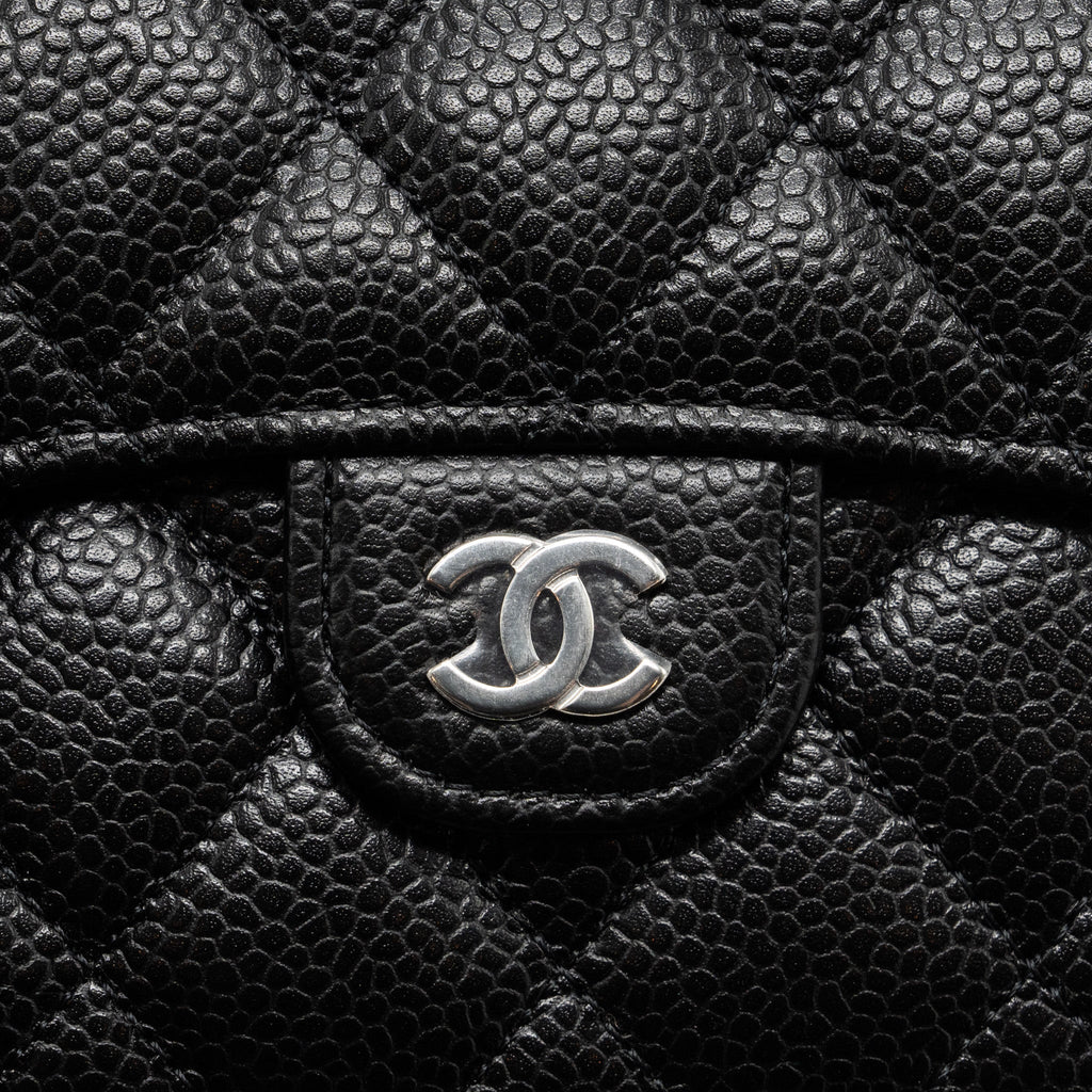 Chanel Classic Compact Wallet Caviar Black  (Microchip)