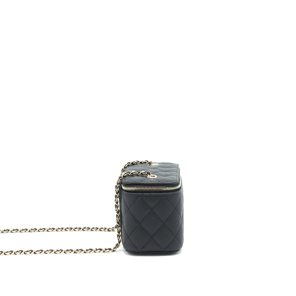 Chanel 22C Long Vanity with Chain Caviar black L