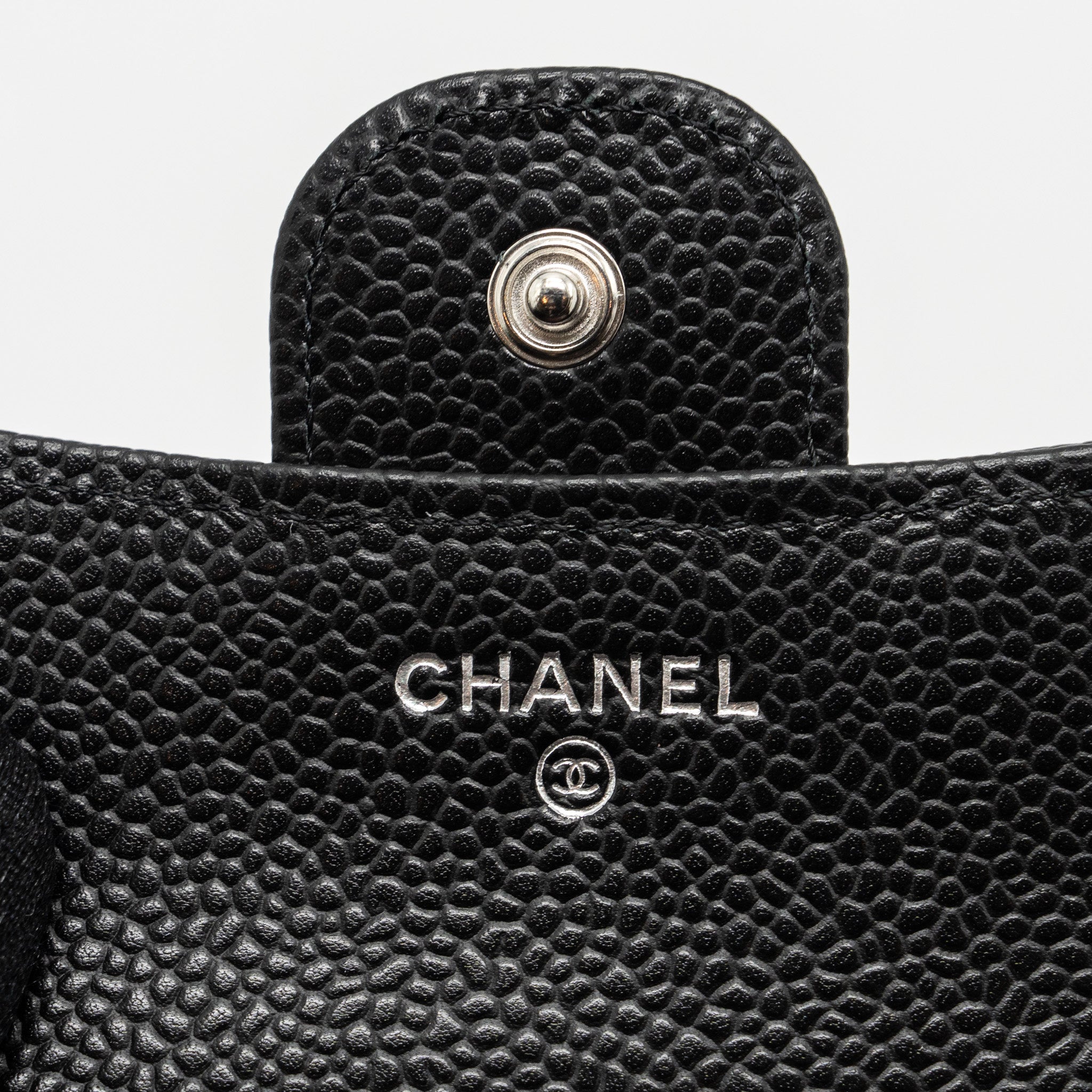 Chanel Classic Compact Wallet Caviar Black  (Microchip)