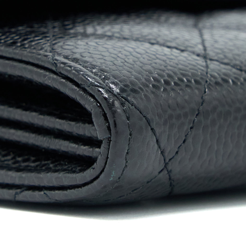 Chanel Classic Flap Long Wallet Caviar Black