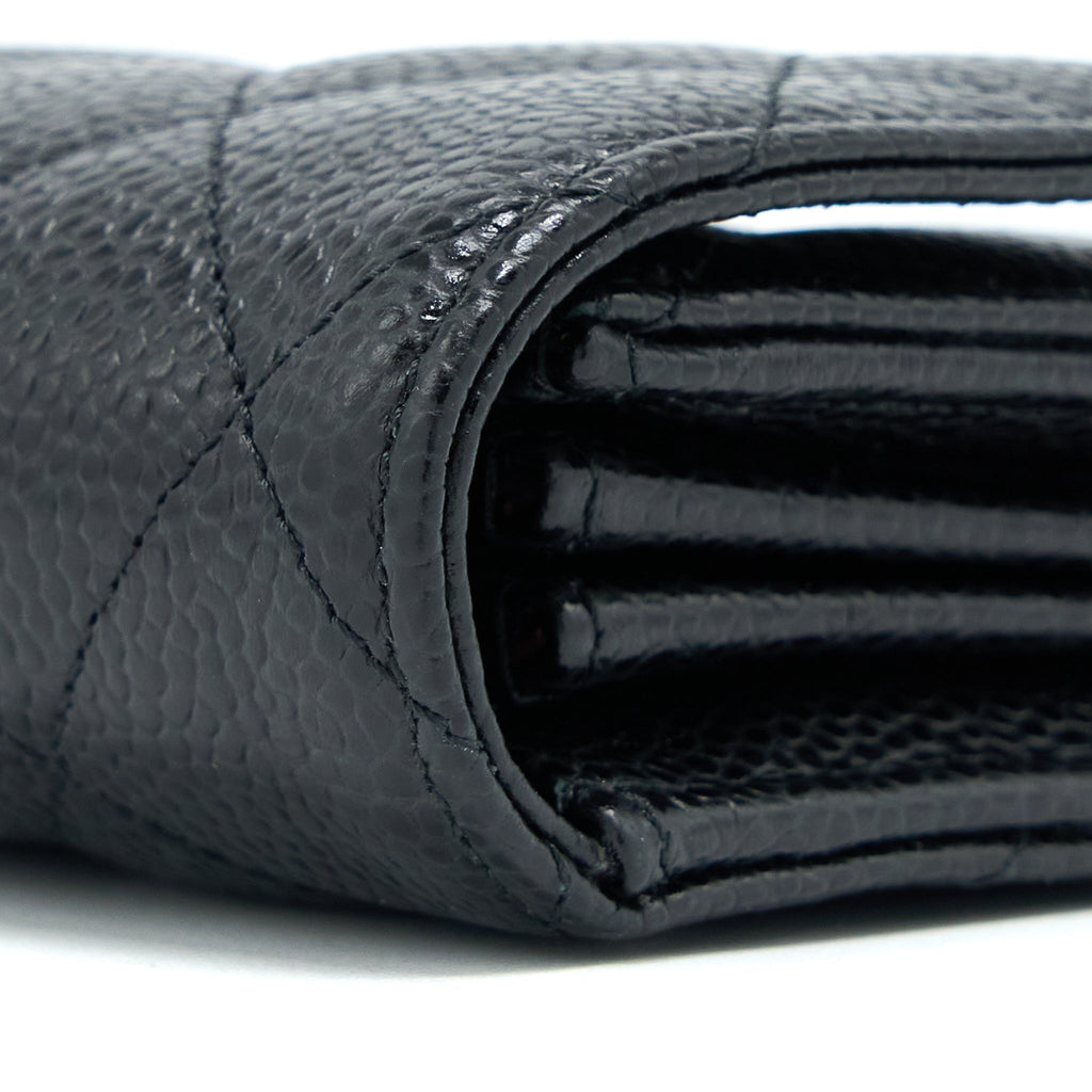 Chanel Classic Flap Long Wallet Caviar Black