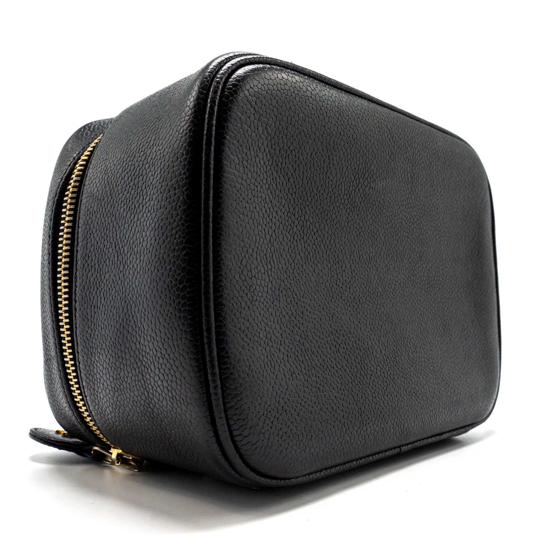 CHANEL VINTAGE Vanity Case Caviar Black
