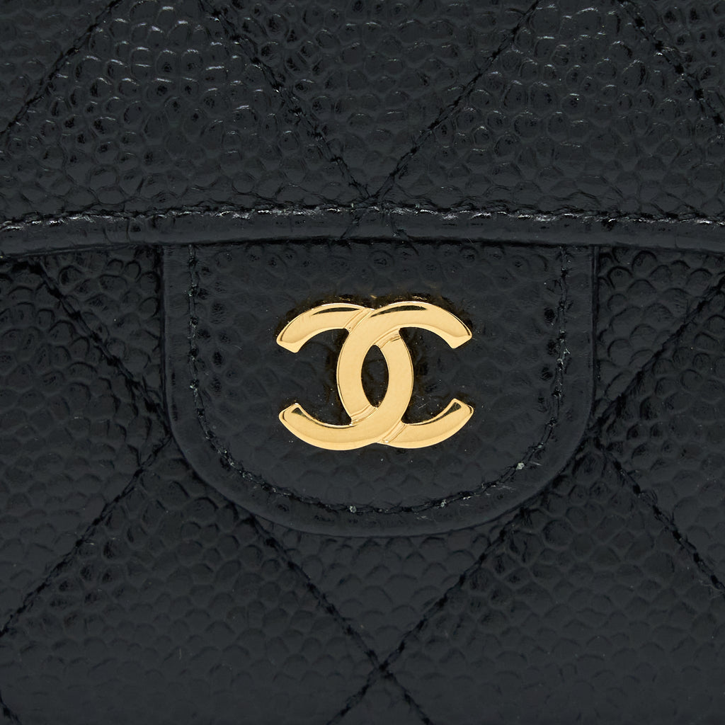 Chanel Classic Flap Long Wallet Caviar Black