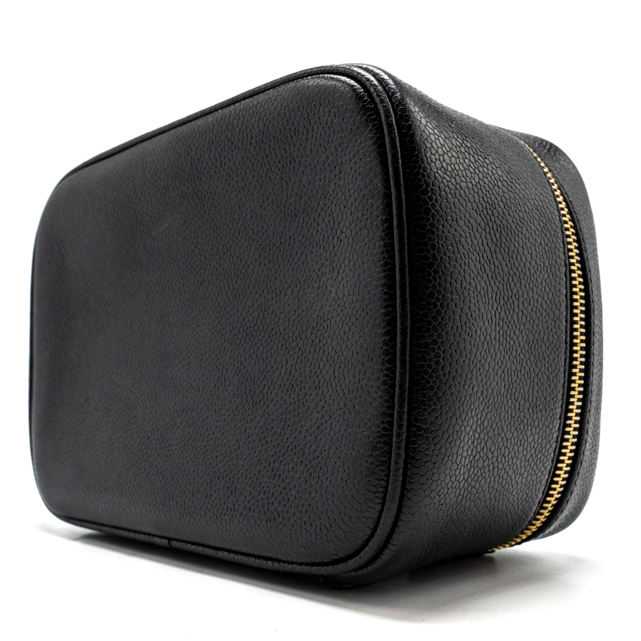 CHANEL VINTAGE Vanity Case Caviar Black
