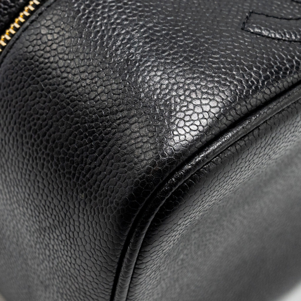 CHANEL VINTAGE Vanity Case Caviar Black