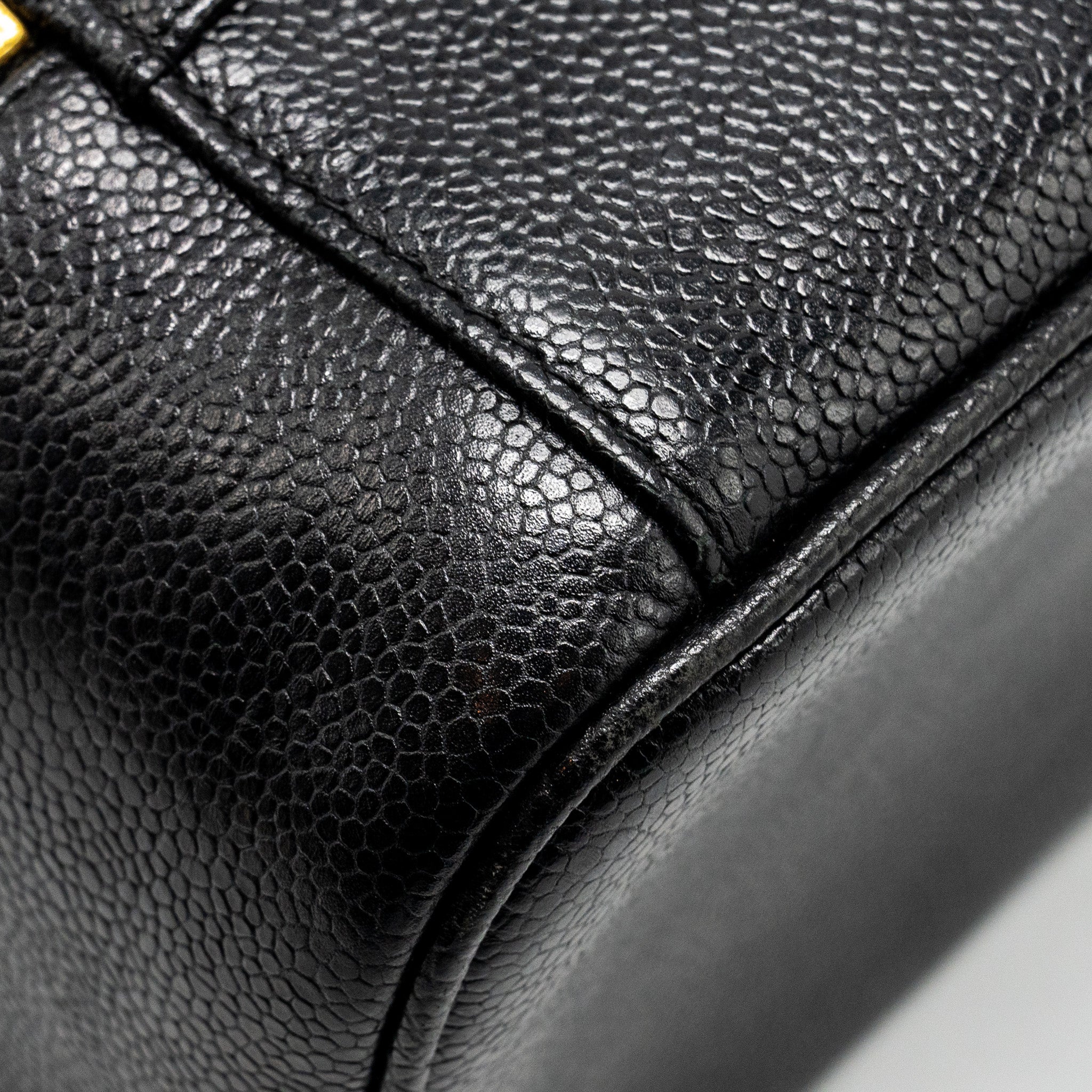 CHANEL VINTAGE Vanity Case Caviar Black