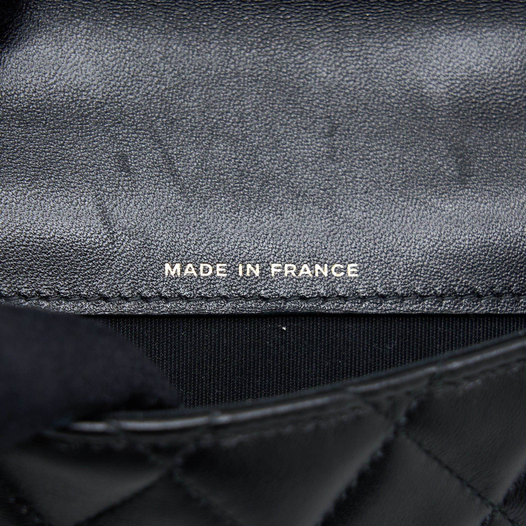 Chanel Top Handle Mini Flap Card Holder Lambskin Black
