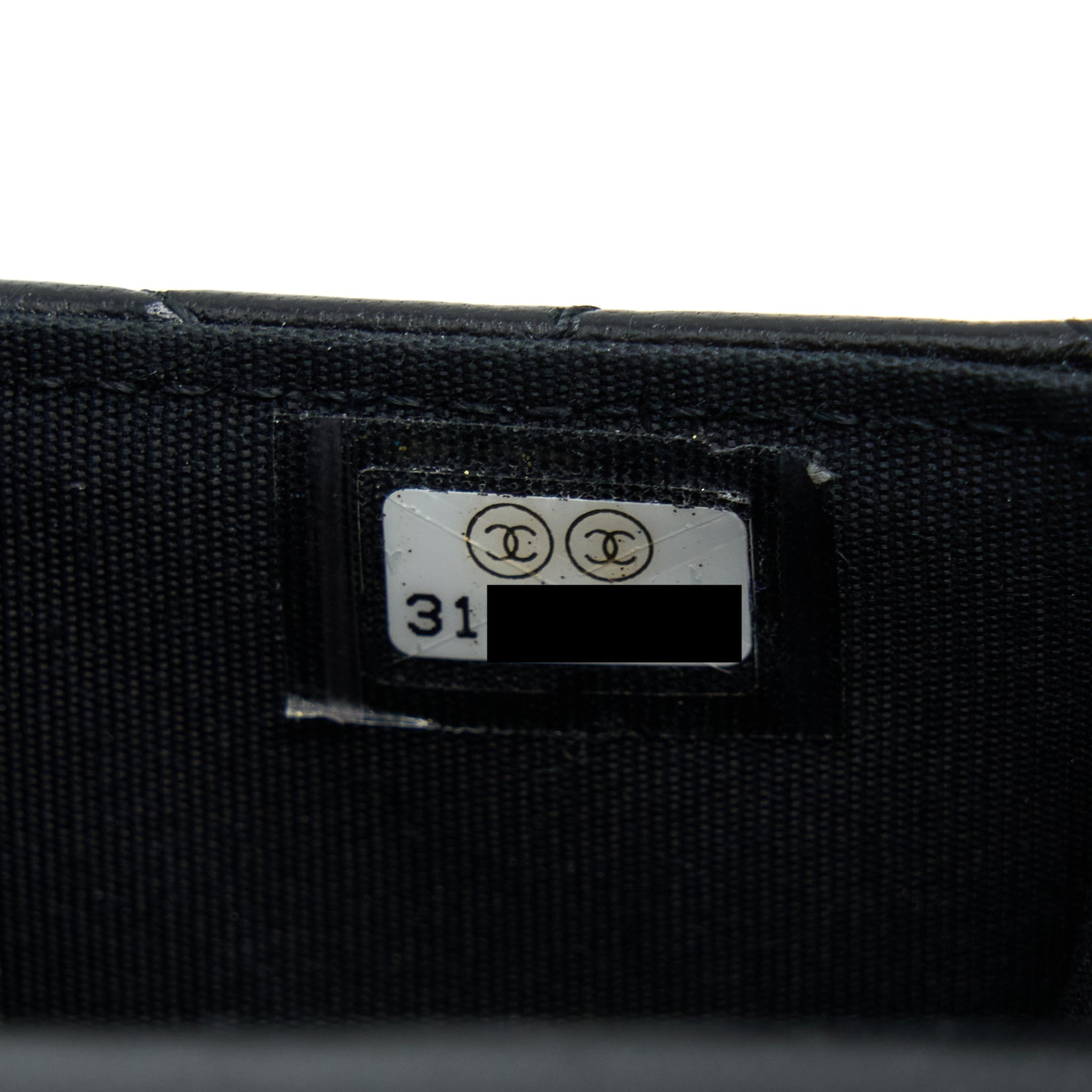 Chanel Top Handle Mini Flap Card Holder Lambskin Black