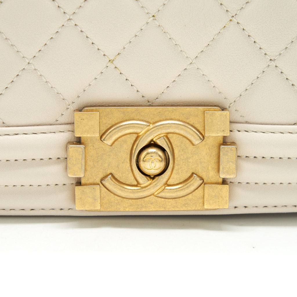 Chanel Small Boy Chanel Calfskin white