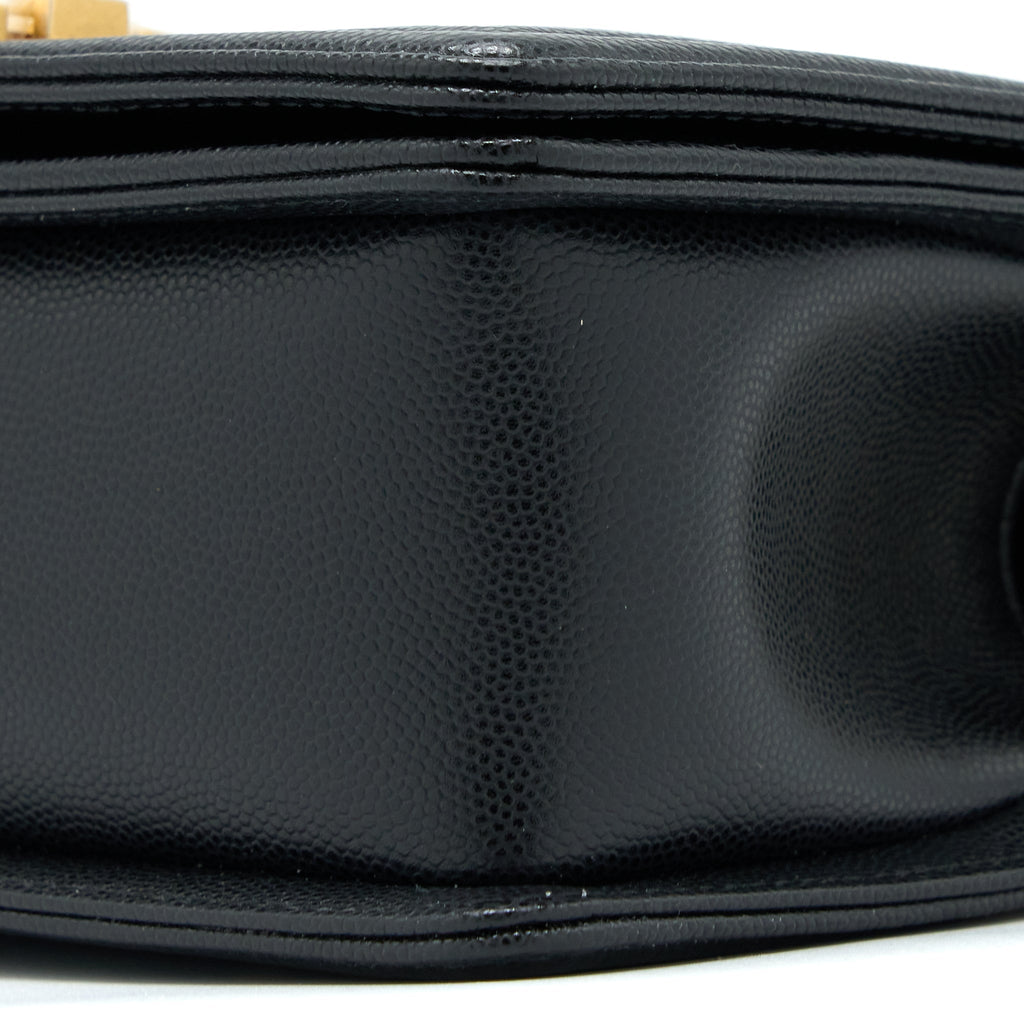Chanel Small Boy Bag Caviar Black  (Microchip )