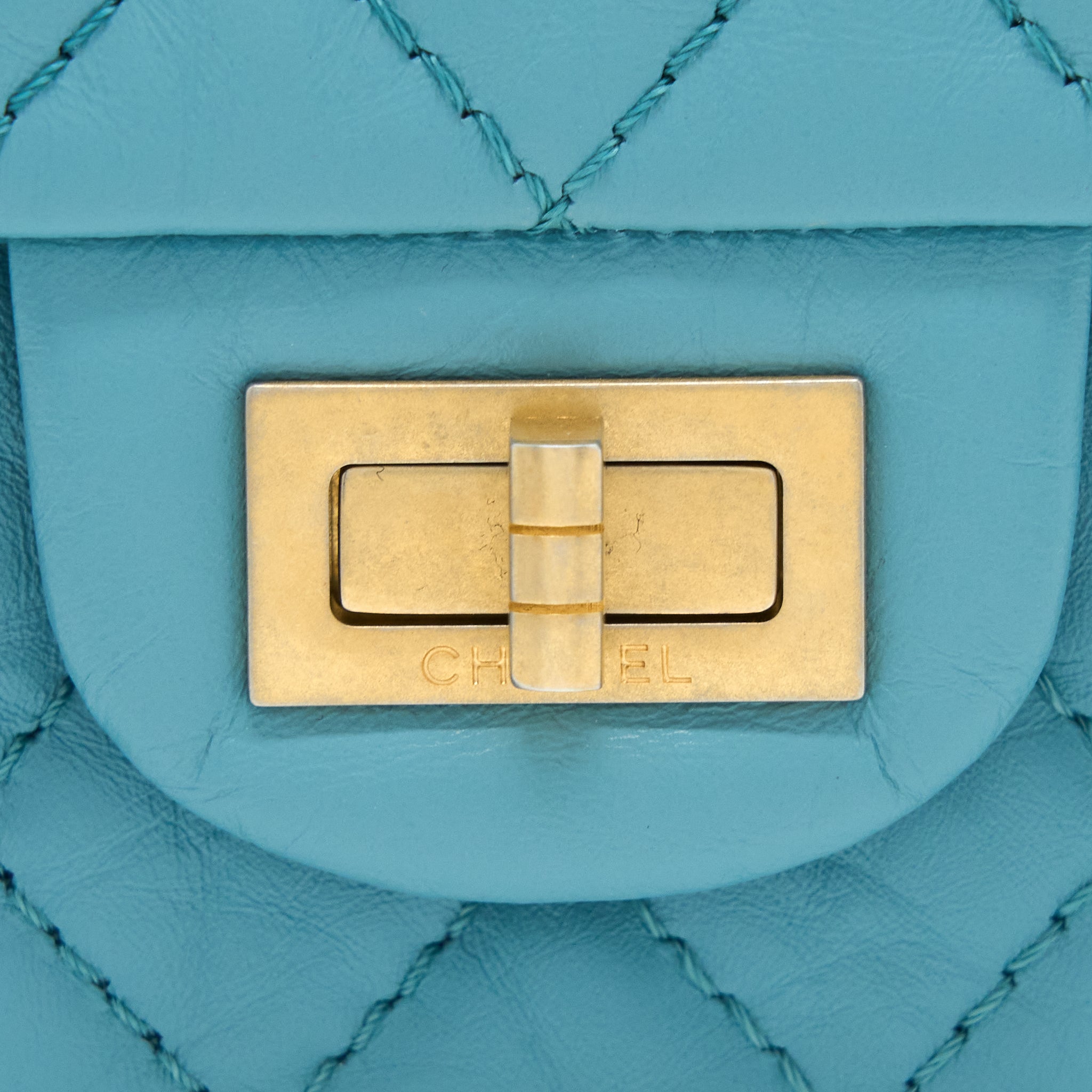 Chanel Mini 2.55 Reissue Flap Bag Aged Calfskin Light Blue