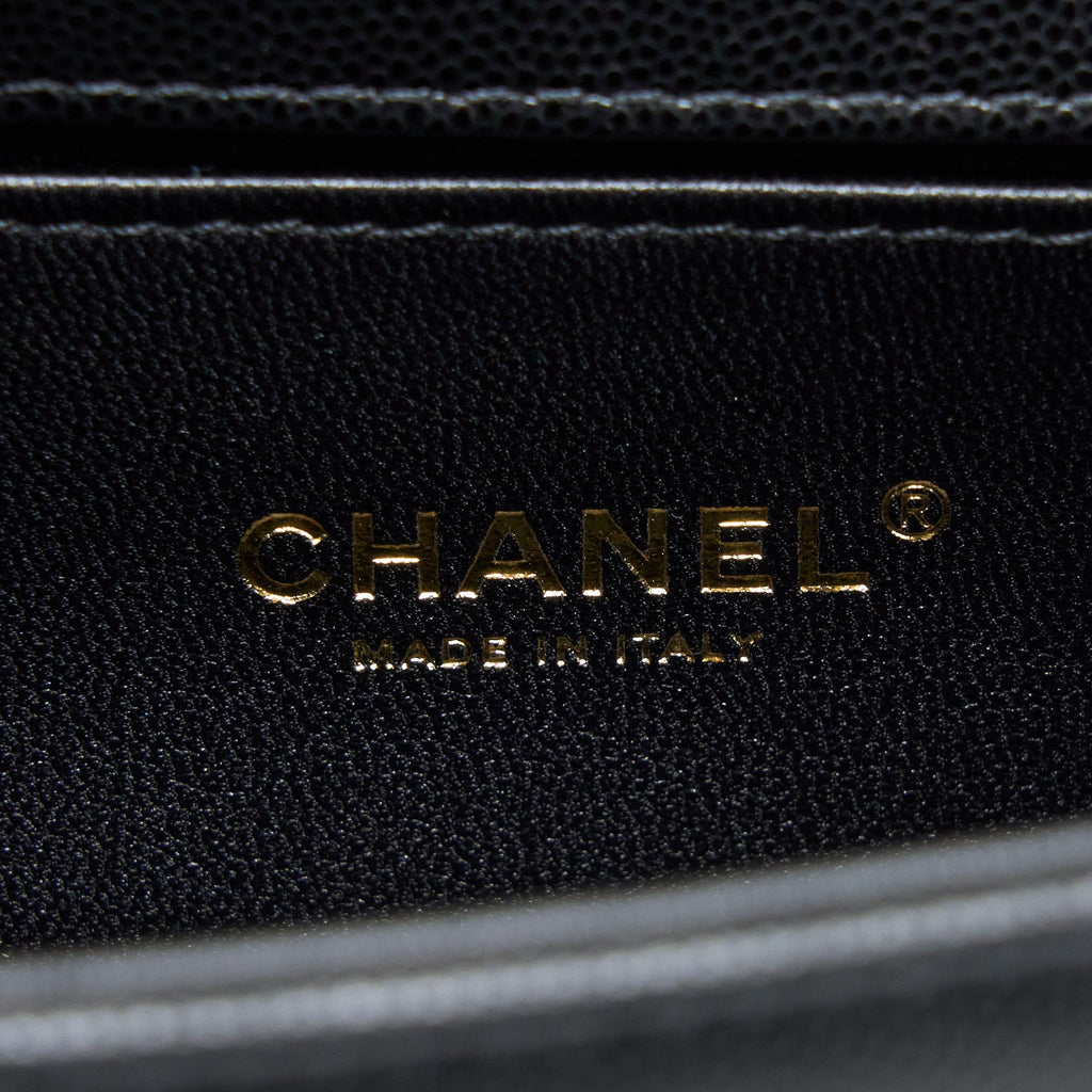 Chanel Small Boy Bag Caviar Black  (Microchip )