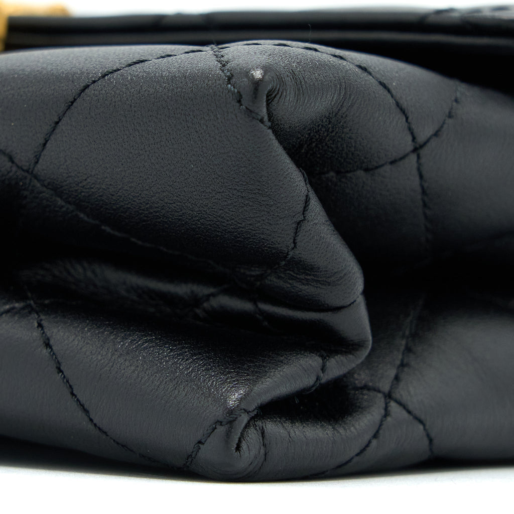 Chanel 22S Seasonal Flap Bag Calfskin Black Brushed