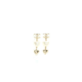 Chanel CC Logo Heart Drop Earrings Light Gold Tone