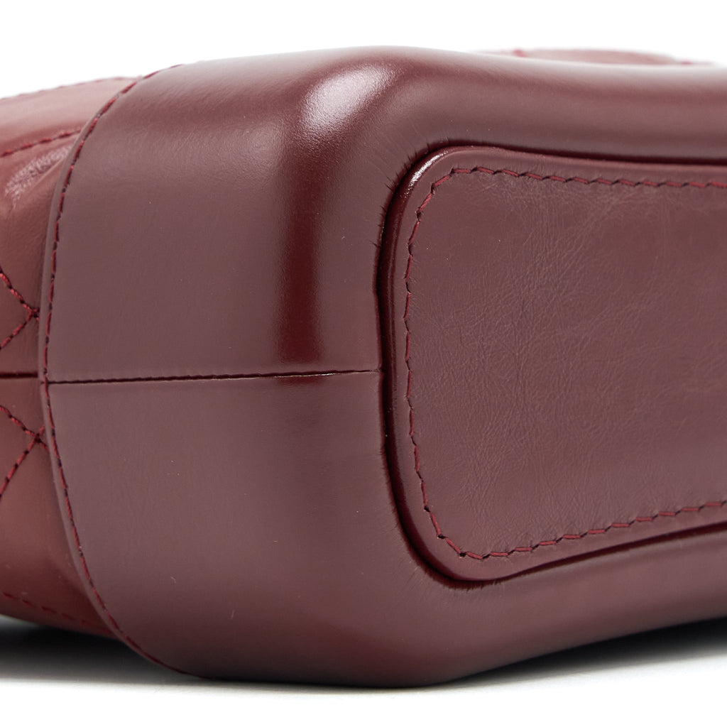 Chanel Small Gabrielle Hobo Bag Calfskin Burgundy Multicolour Hardware