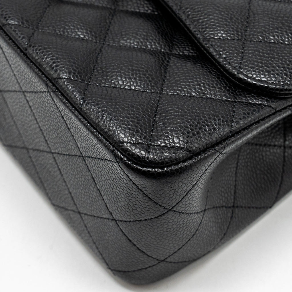 Chanel Jumbo Classic double flap bag caviar black