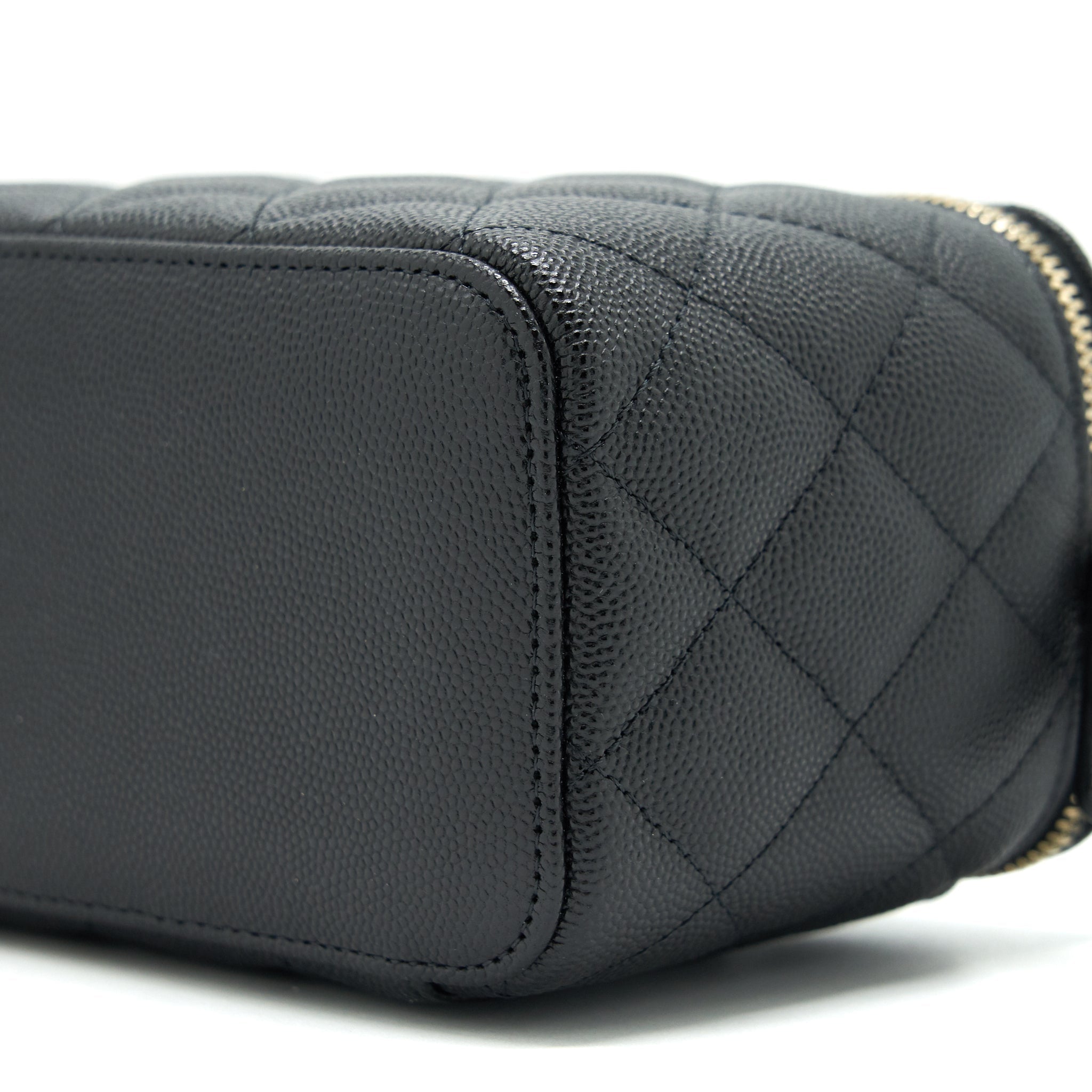 Chanel Small Long Vanity With Chain Caviar  Black L