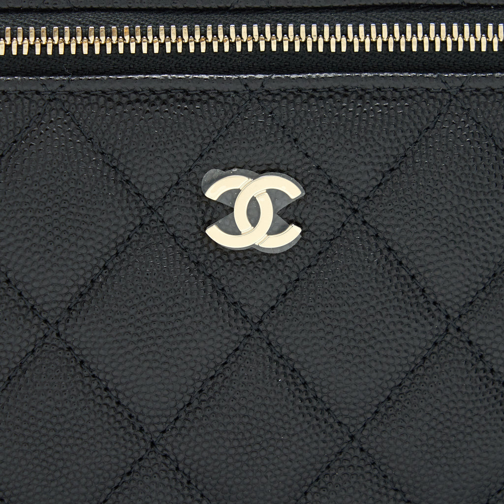 Chanel 22C Long Vanity with Chain Caviar black L