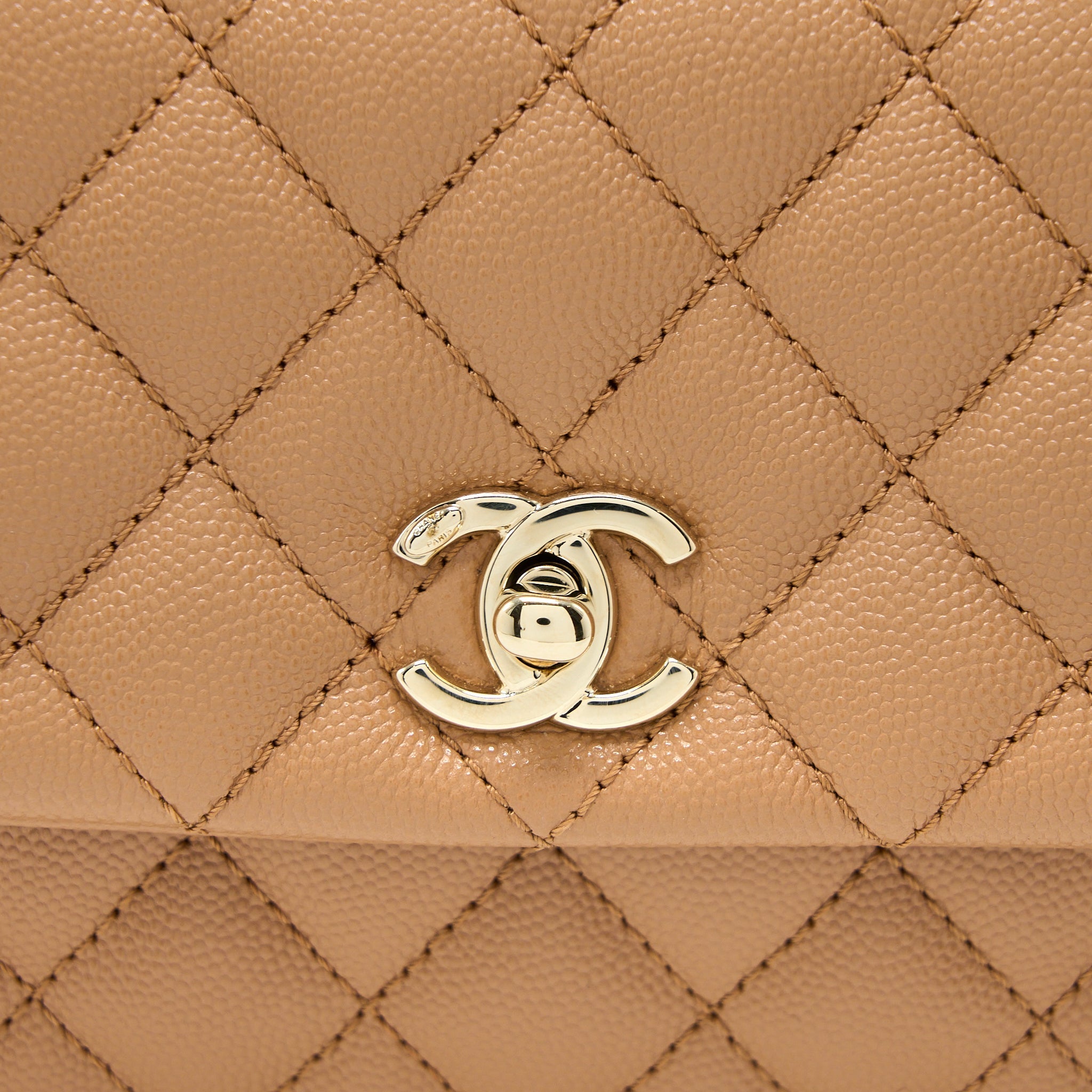 Chanel Small Coco Handle Caviar Brown