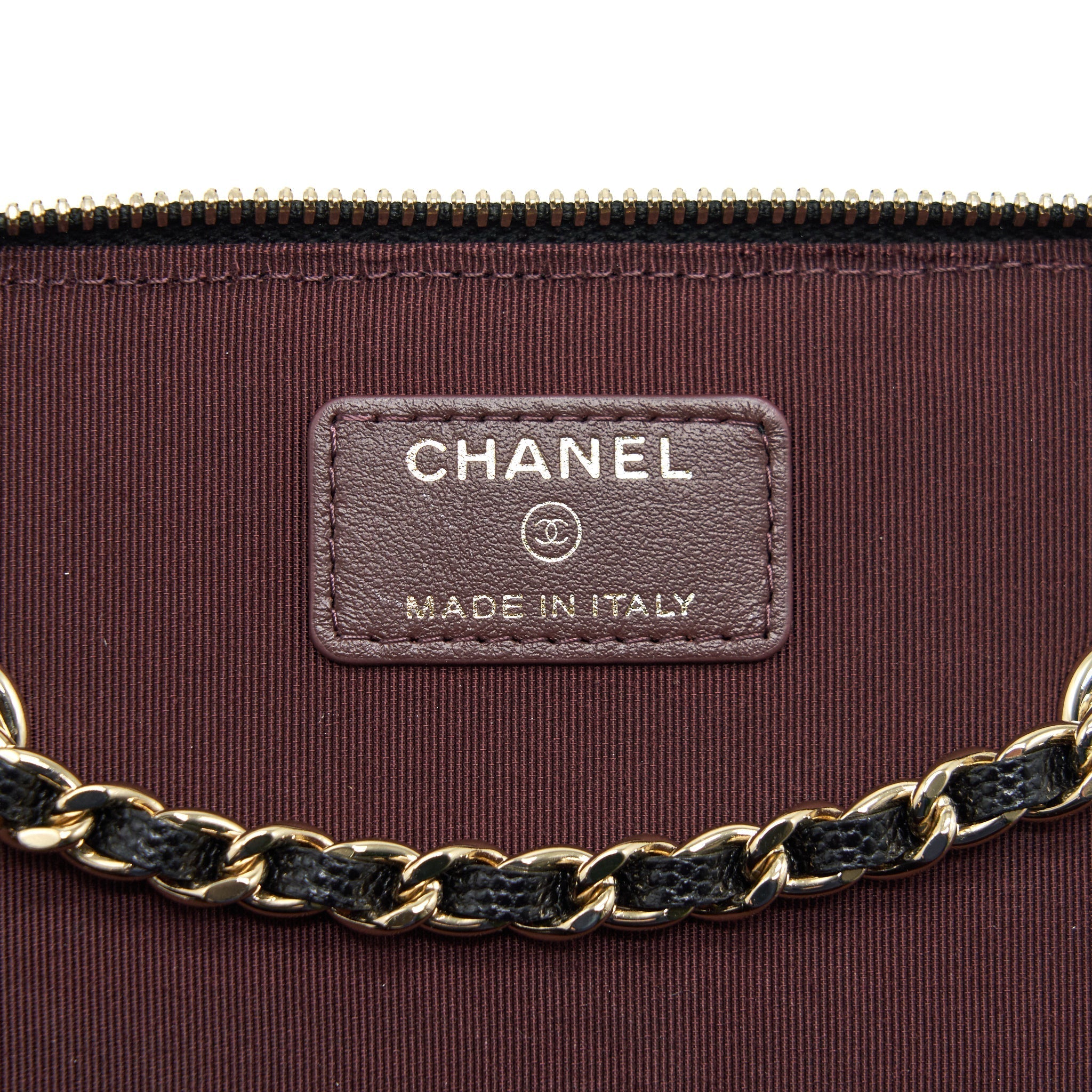 Chanel Small Long Vanity With Chain Caviar  Black L