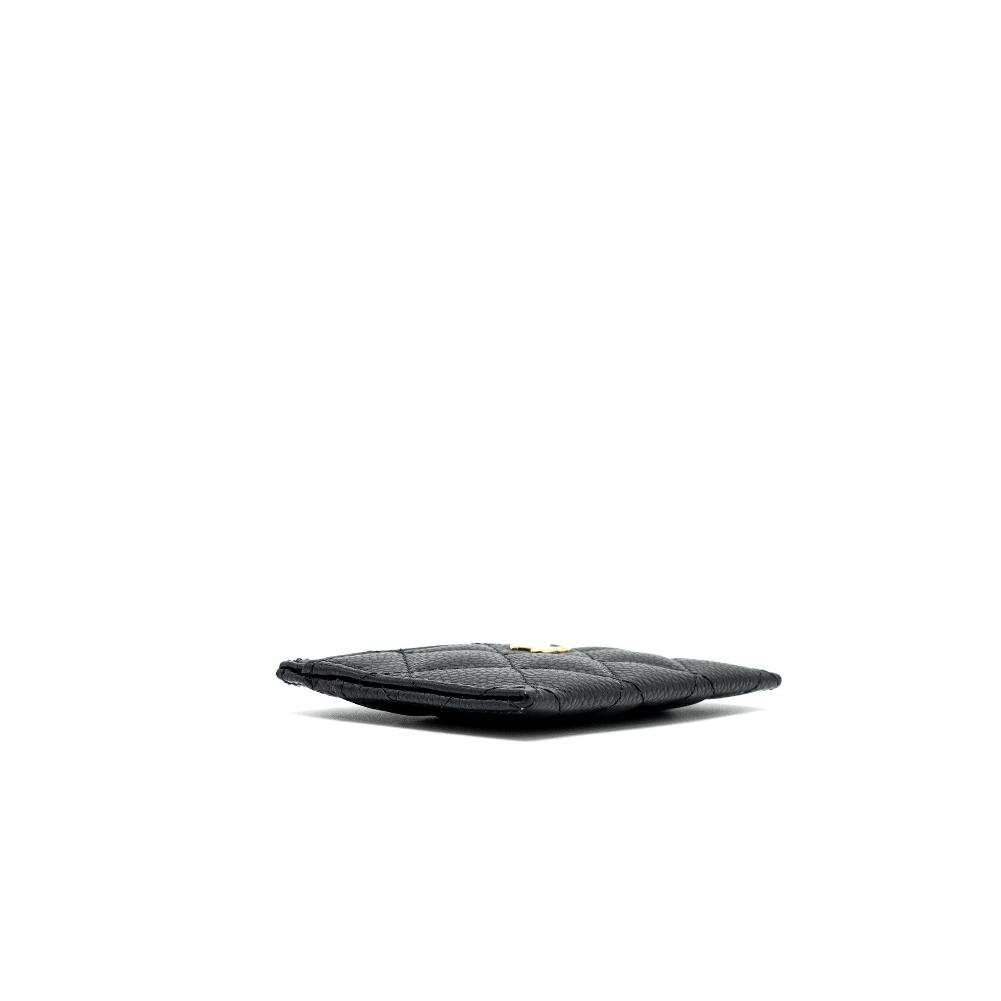 Chanel Classic Card Holder Caviar Black  (Microchip)