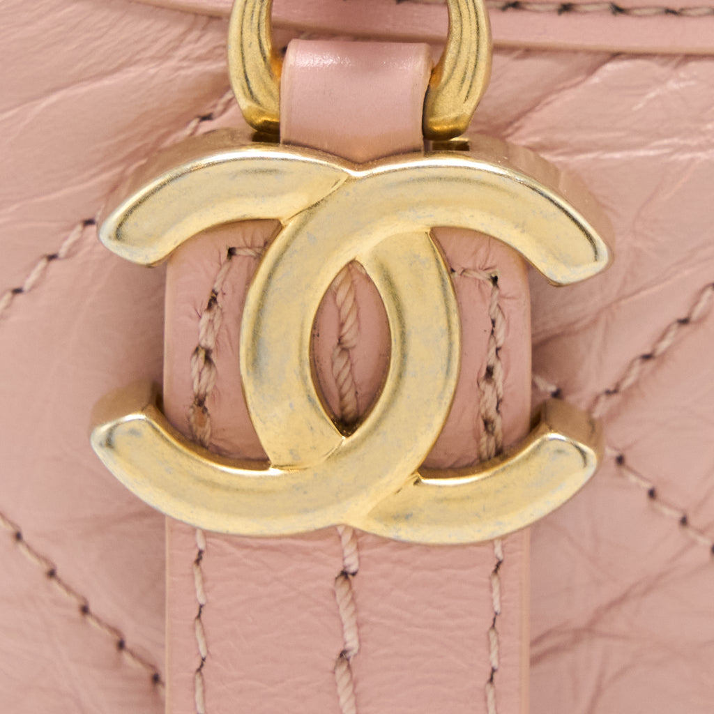Chanel Small Gabrielle Hobo Bag Calfskin Light Pink Multicolour Hardware