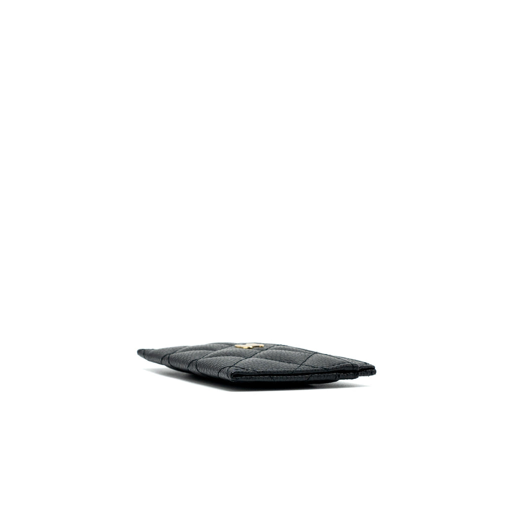Chanel Classic Card Holder Caviar Black  (Microchip)