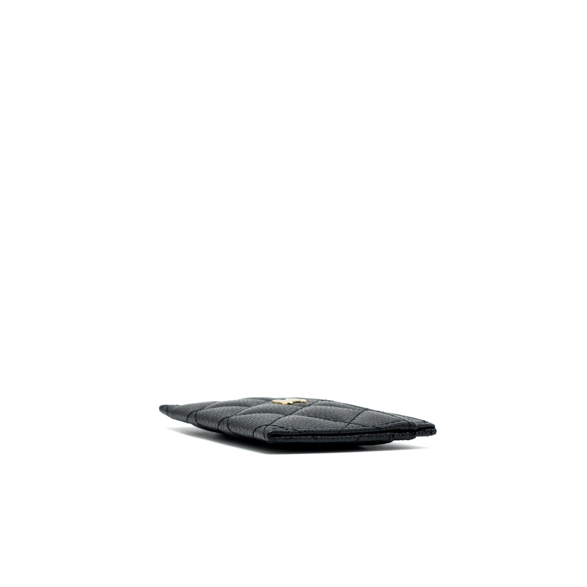 Chanel Classic Card Holder Caviar Black  (Microchip)