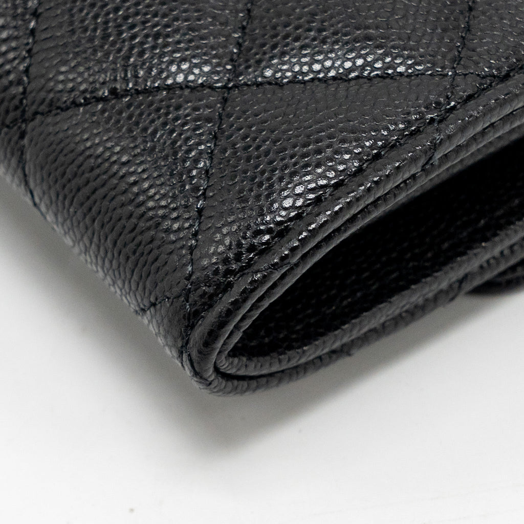 Chanel Classic Flap Card Holder Caviar Black L (Microchip)