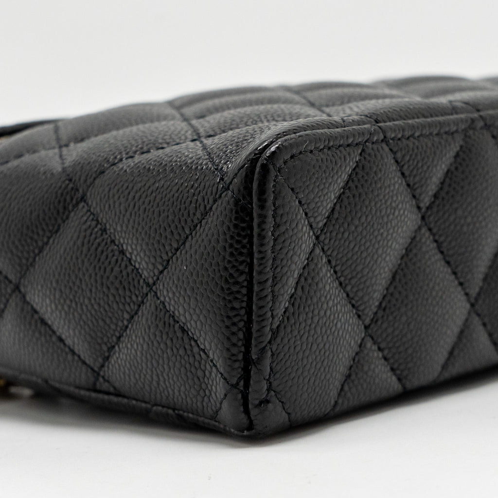 Chanel CC Top Handle Vanity Bag Caviar Black L (Microchip)