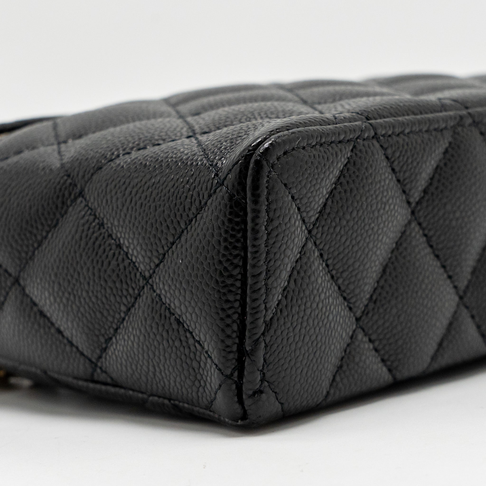 Chanel CC Top Handle Vanity Bag Caviar Black L (Microchip)