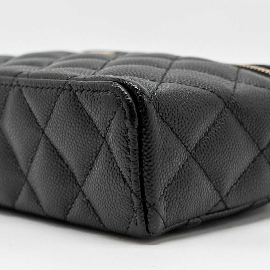 Chanel CC Top Handle Vanity Bag Caviar Black L (Microchip)