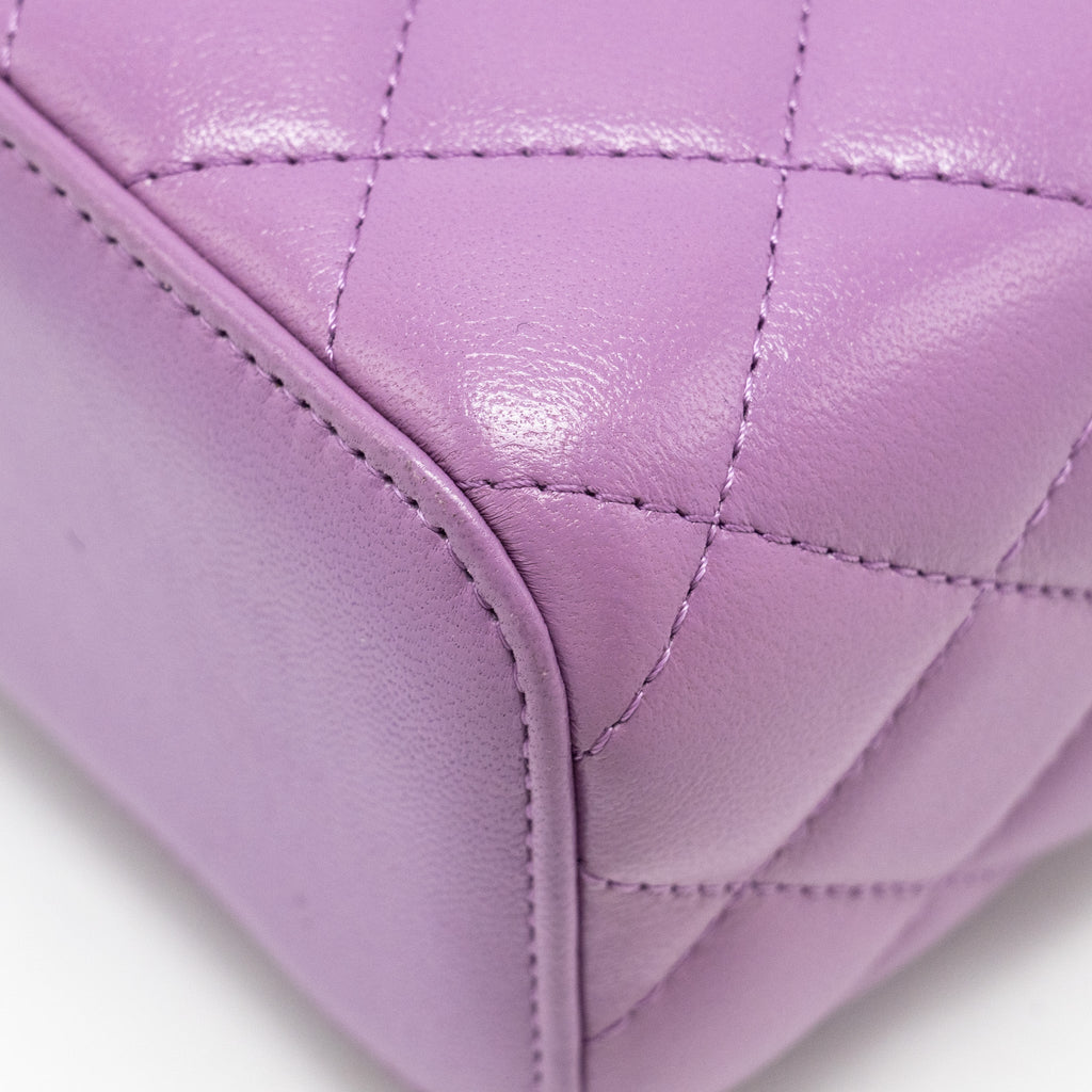 CHANEL Pearl Crush Mini Vanity With Chain Lambskin Purple