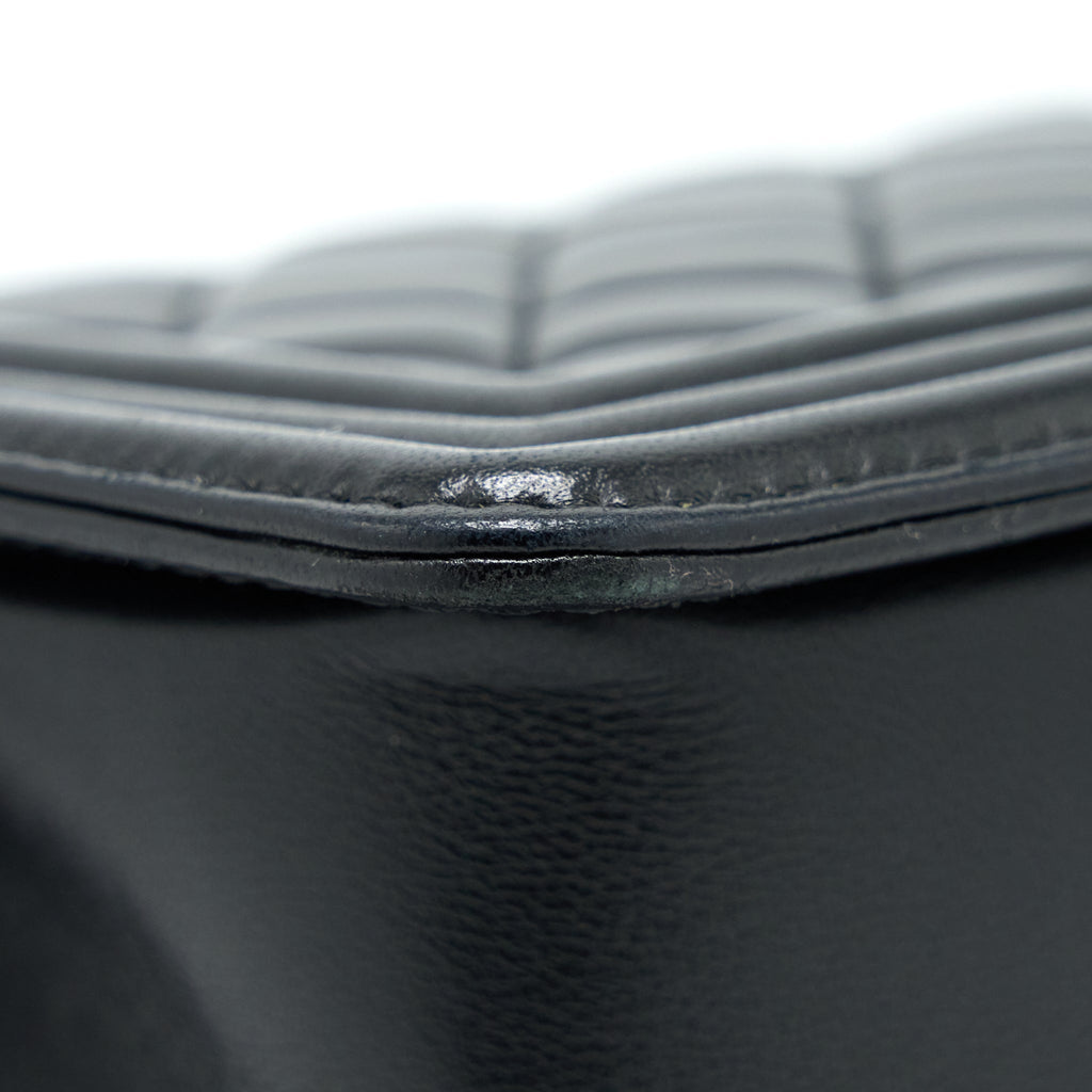 Chanel Medium Boy Bag Lambskin Black Ruthenium