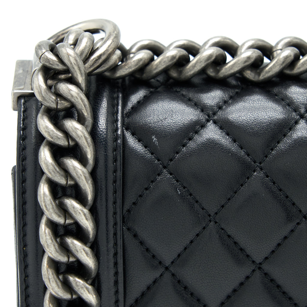 Chanel Medium Boy Bag Lambskin Black Ruthenium