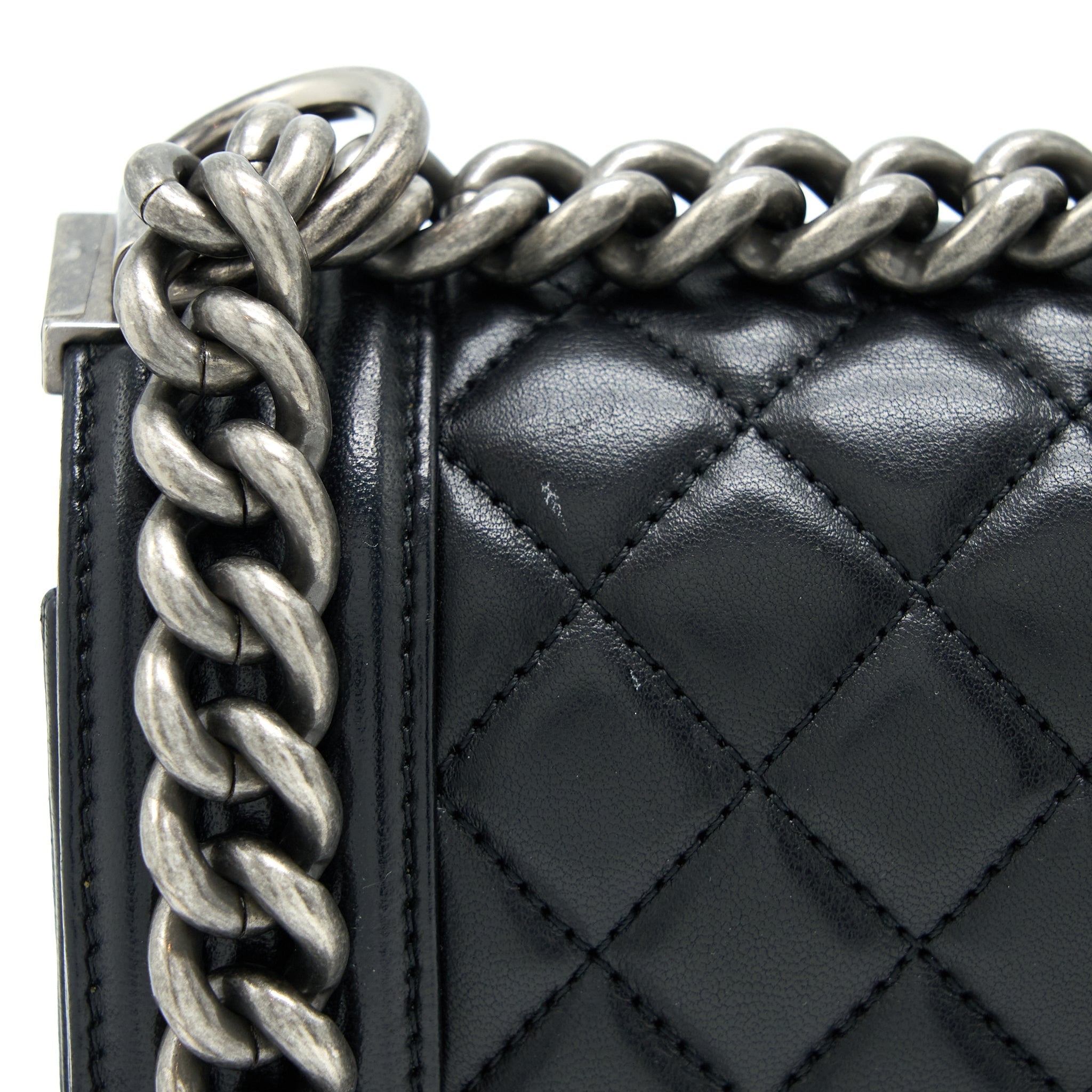 Chanel Medium Boy Bag Lambskin Black Ruthenium