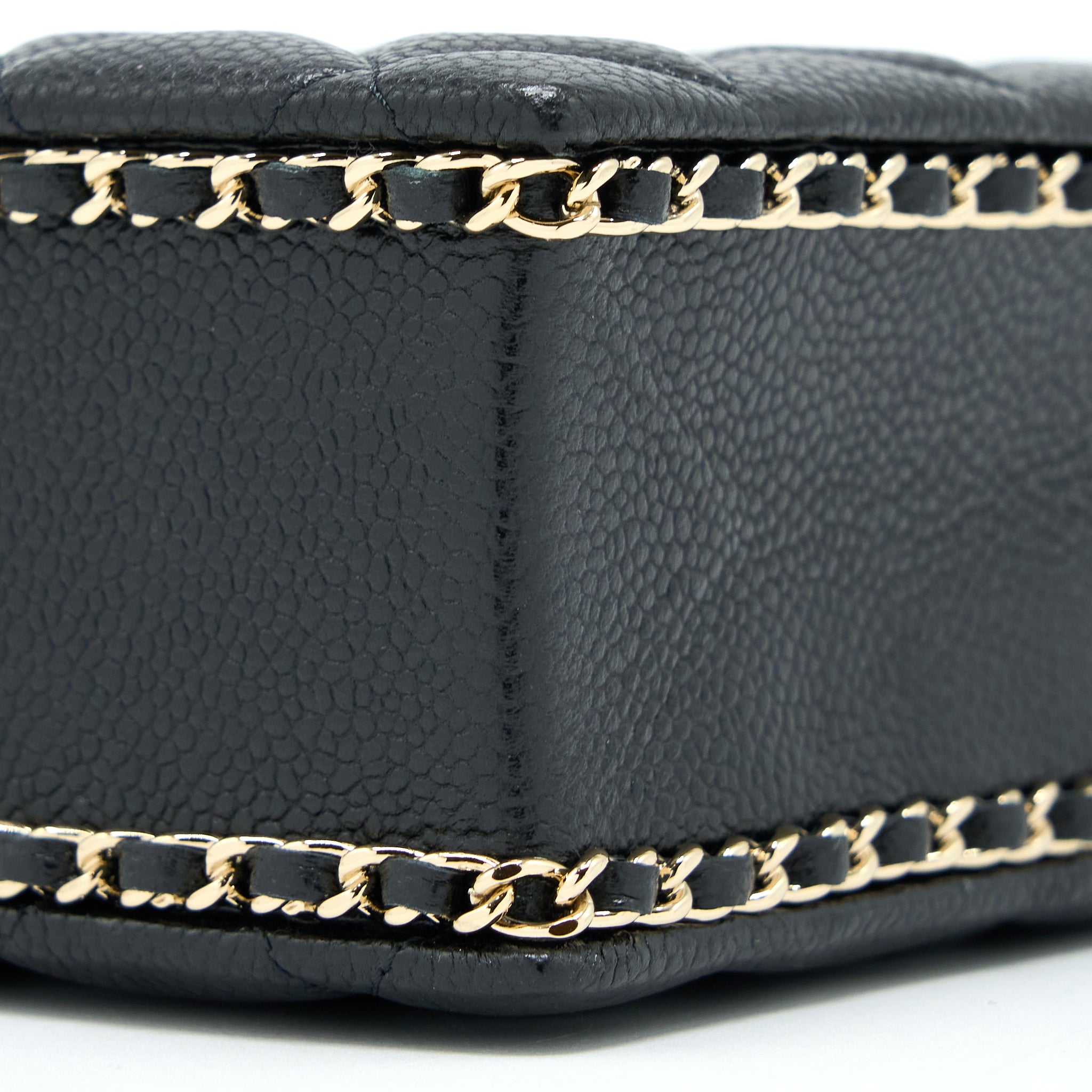 Chanel Vertical Evening Chain Bag Caviar Black L (Microchip)