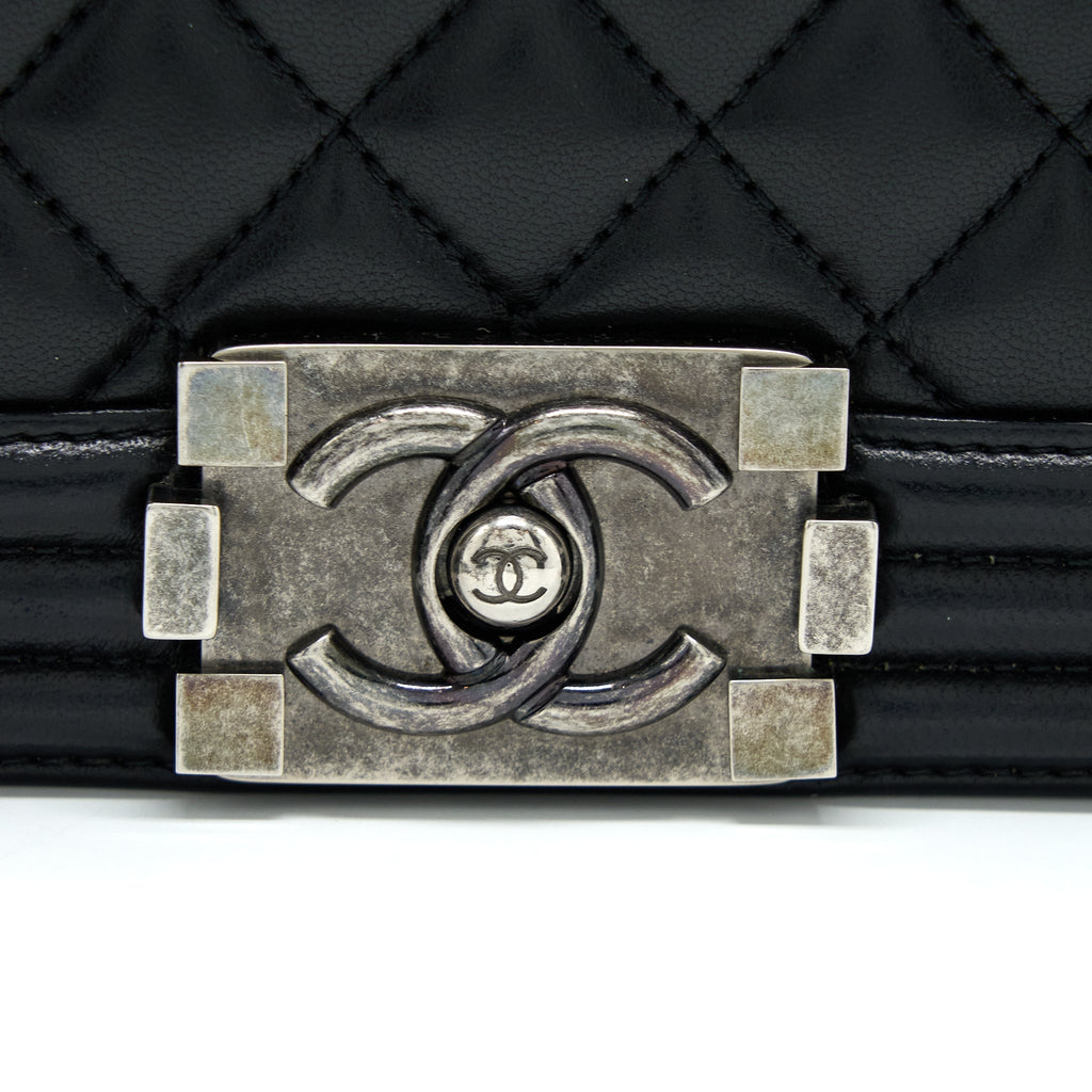 Chanel Medium Boy Bag Lambskin Black Ruthenium