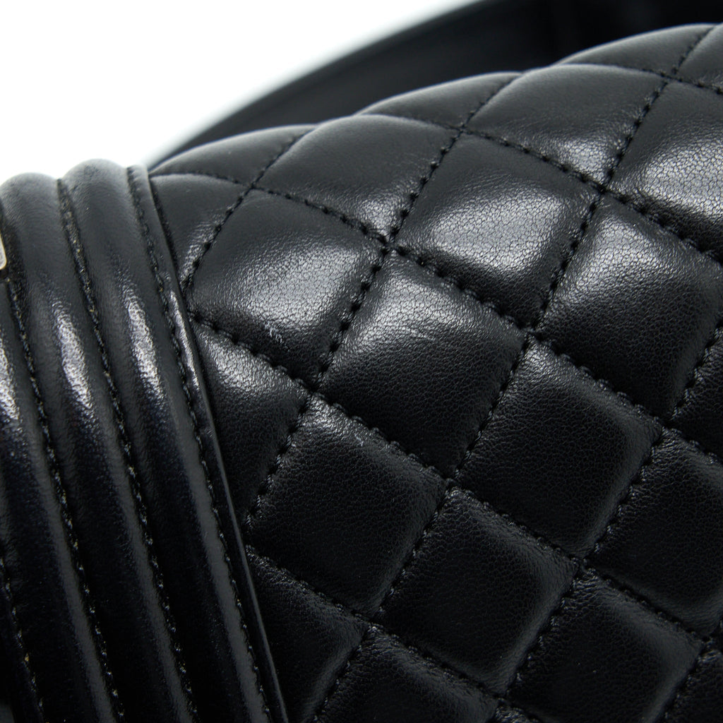 Chanel Medium Boy Bag Lambskin Black Ruthenium