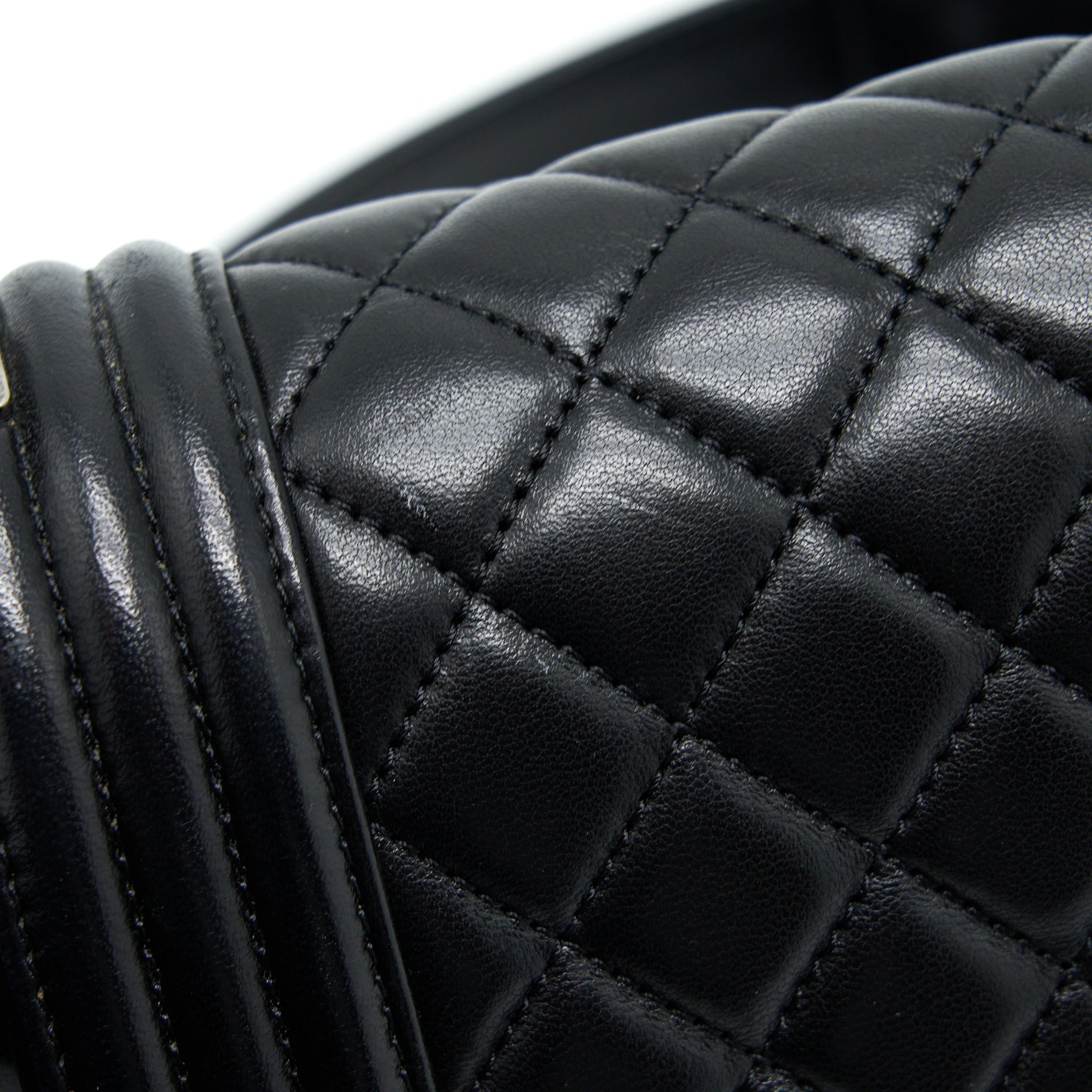 Chanel Medium Boy Bag Lambskin Black Ruthenium