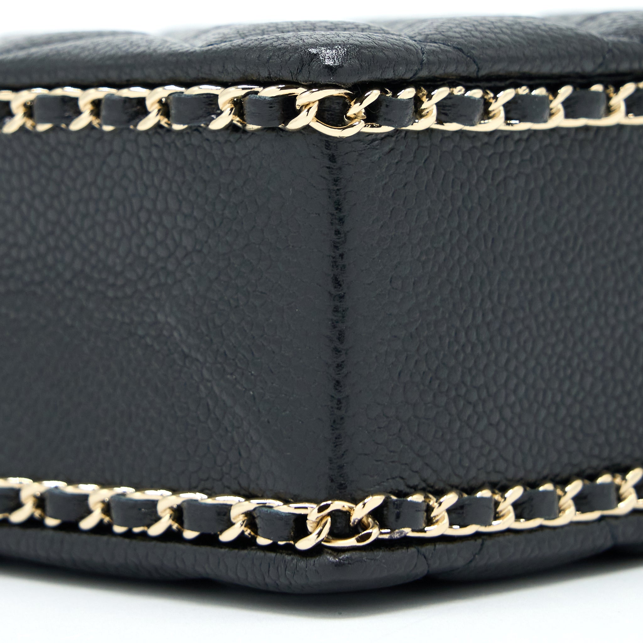 Chanel Vertical Evening Chain Bag Caviar Black L (Microchip)