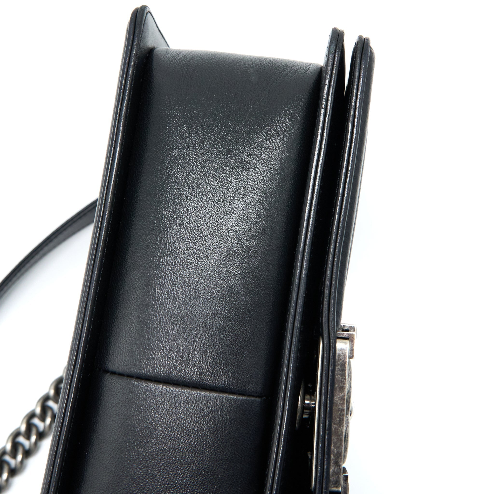 Chanel Medium Boy Bag Lambskin Black Ruthenium