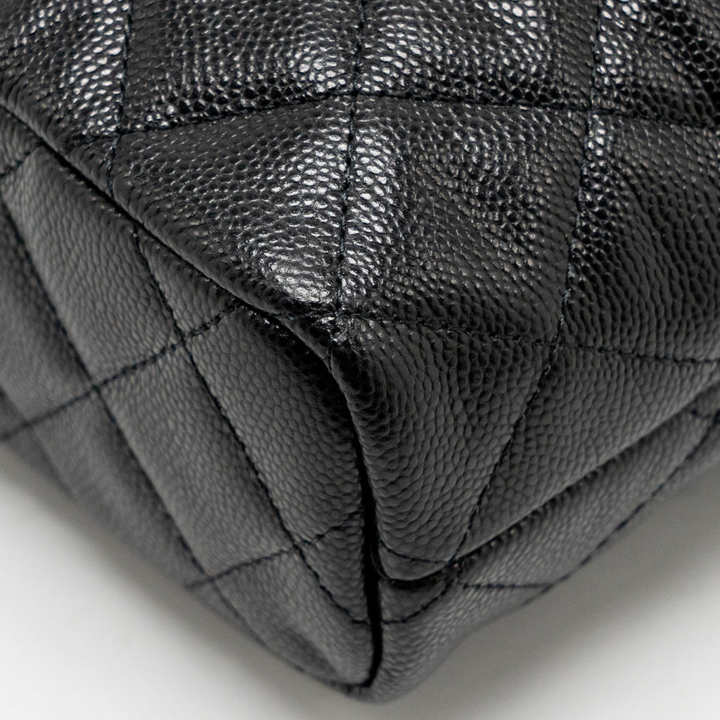 Chanel Quilted Hobo Bag Caviar Black  (Microchip)