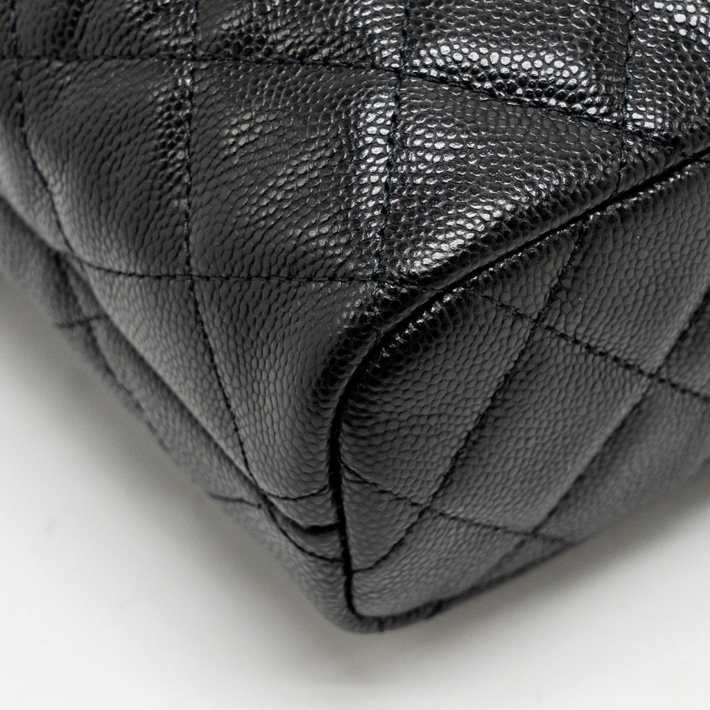 Chanel Quilted Hobo Bag Caviar Black  (Microchip)