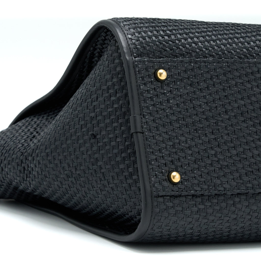Chanel Black Raffia Deauville Tote Bag