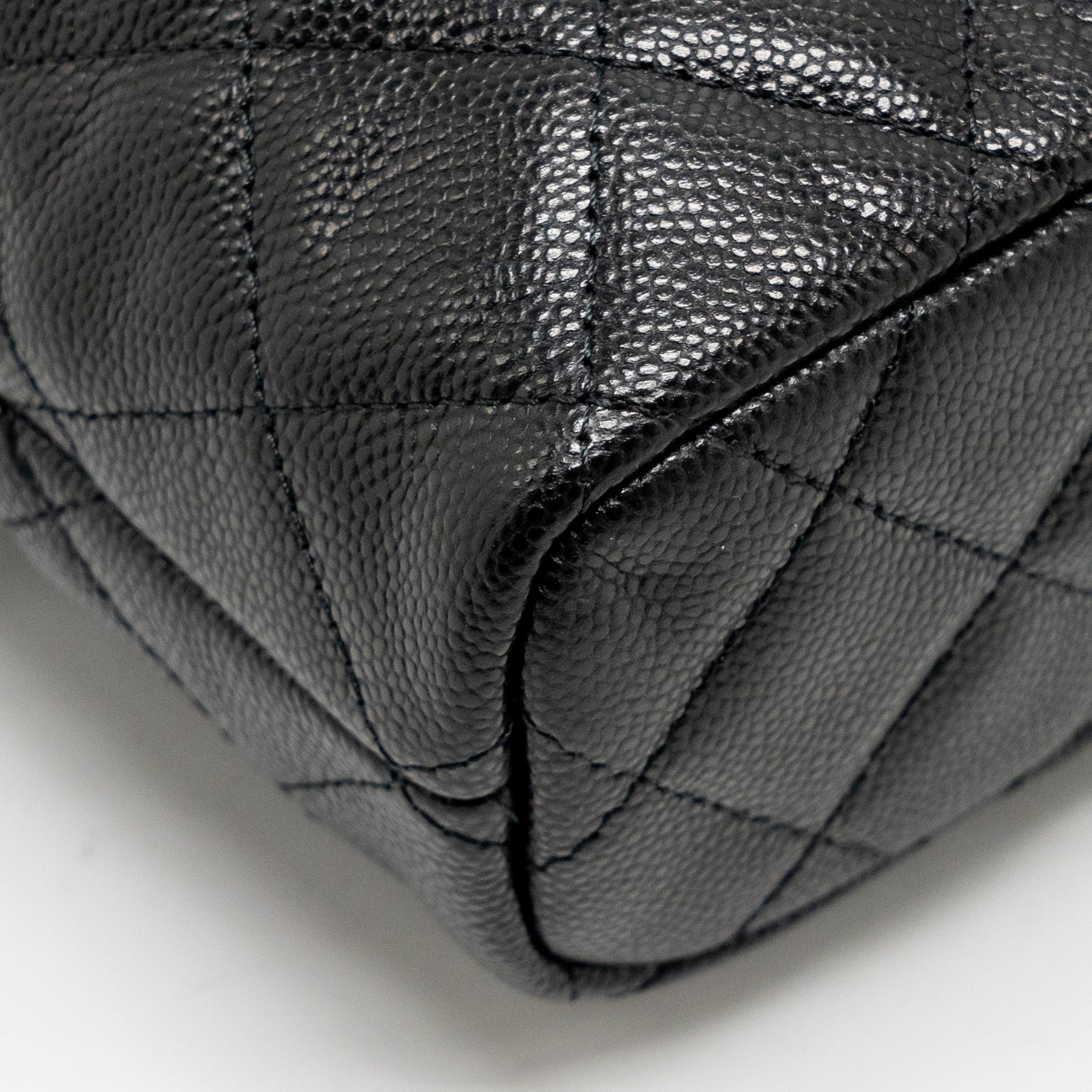 Chanel Quilted Hobo Bag Caviar Black  (Microchip)