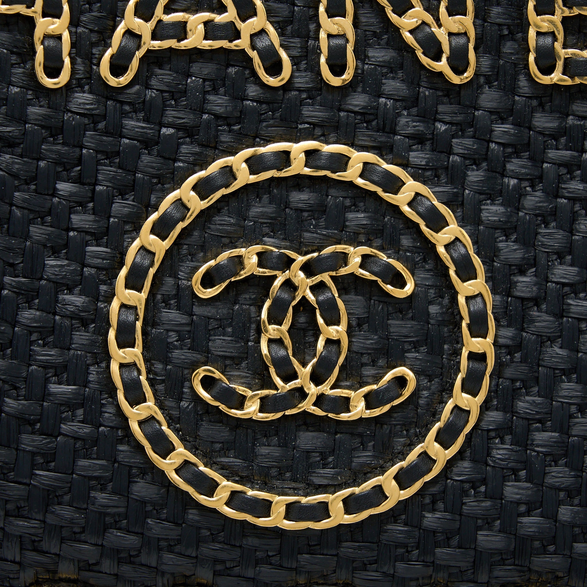 Chanel Black Raffia Deauville Tote Bag