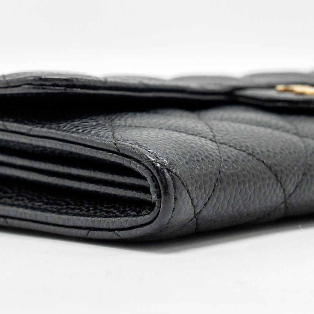 Chanel Classic Flap Long Wallet Caviar Black