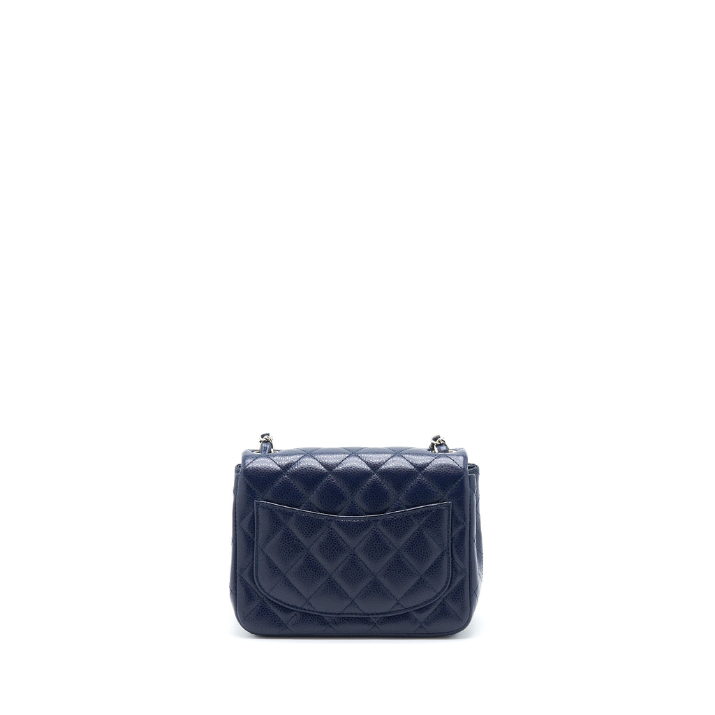 Chanel Mini Square Flap Bag Caviar Navy