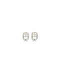 Chanel CC Logo Earring With Full Crystals Silver Tone
